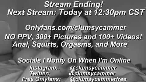 Snapshot of clumsycummer chatting on February 5, 2025, 2:48 pm B Bri ClumsySCHEDULE online show from February 5, 2025, 2:48 pm