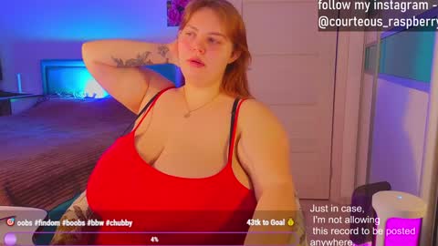 Snapshot of courteous_raspberrrry chatting on January 25, 2025, 6:45 am Rose Roys my online show from January 25, 2025, 6:45 am