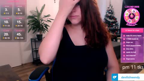 Snapshot of devilishwendy chatting on January 4, 2025, 10:38 am Wendyin pvt all from tipmenu free except anal and big dildo online show from January 4, 2025, 10:38 am