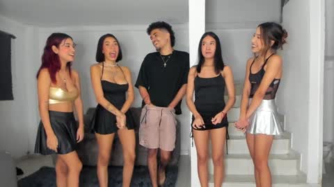 Snapshot of hornygirlsoncb chatting on January 31, 2025, 9:27 am left to right april- giorgia - riley - annie online show from January 31, 2025, 9:27 am