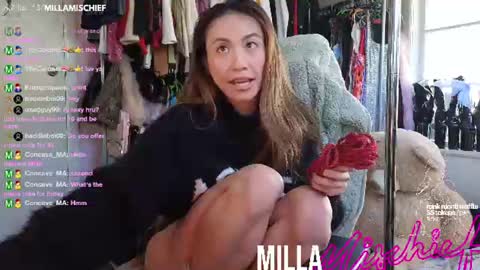 Snapshot of millamischief chatting on June 13, 2026, 12:08 am Milla Mischief online show from June 13, 2026, 12:08 am