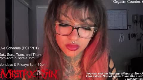 Snapshot of sinfulincubus chatting on June 7, 2026, 12:15 am Mistrx Sin online show from June 7, 2026, 12:15 am