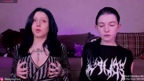 Snapshot of sleepingduo chatting on June 12, 2026, 7:35 pm Hi We are Iva and Angela Nice to meet u 3 online show from June 12, 2026, 7:35 pm