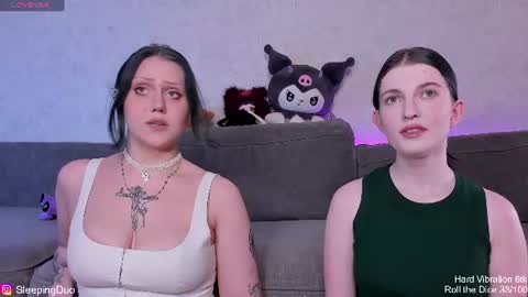 Snapshot of sleepingduo chatting on July 13, 2026, 2:42 pm Hi We are Iva and Angela Nice to meet u 3 online show from July 13, 2026, 2:42 pm