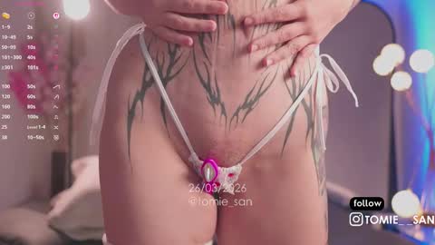 Snapshot of tomie_san chatting on March 26, 2026, 11:05 am Tomie online show from March 26, 2026, 11:05 am